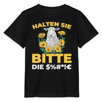 Schaf Halten Sie Bitte Die Fresse - Stanley/Stella Kinder T-Shirt MINI CREATOR  - Schwarz - Vorne - Mikhail (115cm)
