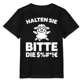 Schaf Halten Sie Bitte Die Fresse - Stanley/Stella Kinder T-Shirt MINI CREATOR  - Schwarz - Vorne - Mikhail (115cm)