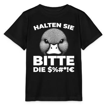 duck please shut up - Stanley/Stella MINI CREATOR Kids’ T-Shirt - black - Front - Mikhail (115cm)