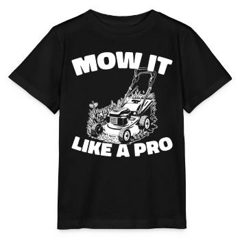 Lawn mower mowing - Stanley/Stella MINI CREATOR Kids’ T-Shirt - black - Front - Mikhail (115cm)