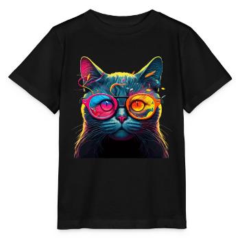 Cat for Cat Owners, Cat Digital Art - Stanley/Stella MINI CREATOR Kids’ T-Shirt - black - Front - Mikhail (115cm)