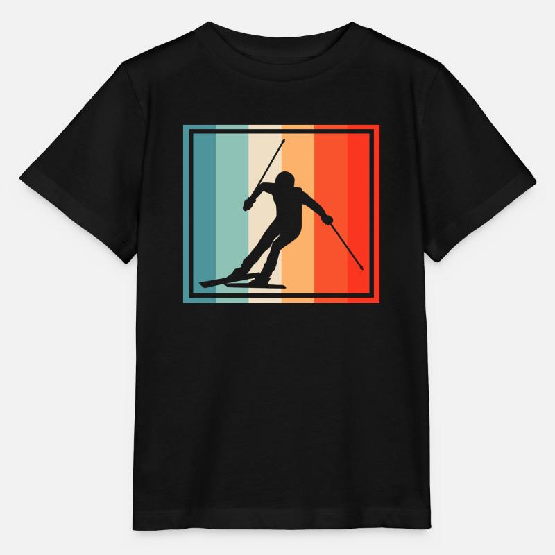Ski Retro - Stanley/Stella Kinder T-Shirt MINI CREATOR - Schwarz