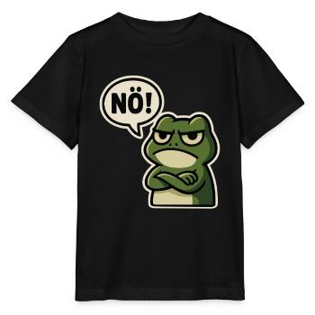 Nö Frosch – Genervt & Lustig - Stanley/Stella Kinder T-Shirt MINI CREATOR  - Schwarz - Vorne - Mikhail (115cm)