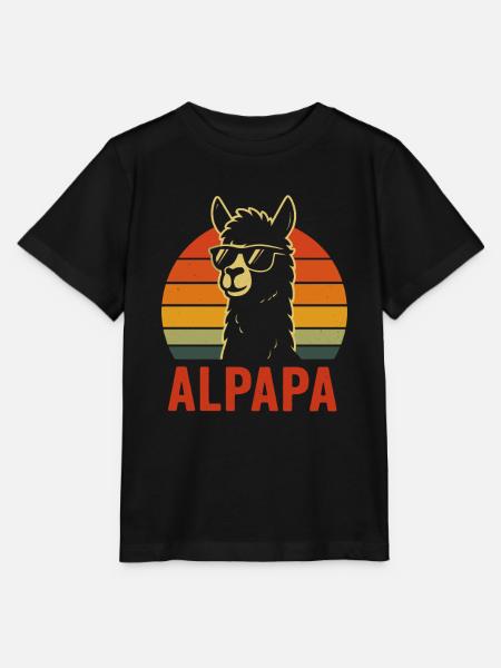 Lustiges Alpaka Papa - Stanley/Stella Kinder T-Shirt MINI CREATOR - Schwarz