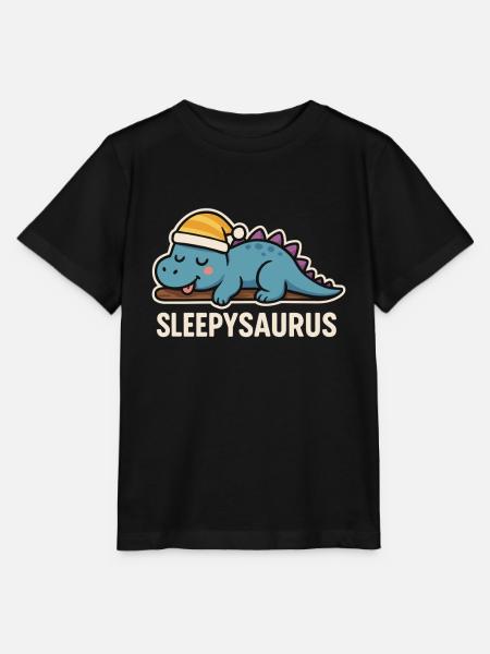 Sleepysaurus Dino Schlafshirt - Stanley/Stella Kinder T-Shirt MINI CREATOR - Schwarz