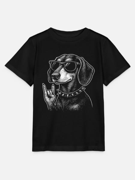 Rock’n’Roll Dackel – Hund mit Stil - Stanley/Stella Kinder T-Shirt MINI CREATOR  - Schwarz