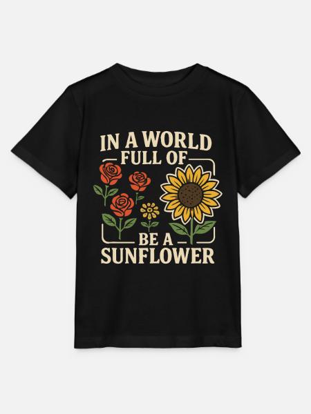 Sei die Sonnenblume – Sei du selbst - Stanley/Stella Kinder T-Shirt MINI CREATOR  - Schwarz