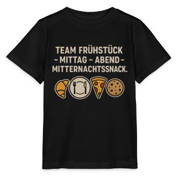 Team Frühstück Mittag Abend Mitternachtssnack - Stanley/Stella Kinder T-Shirt MINI CREATOR  - Schwarz - Vorne - Mikhail (115cm)