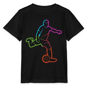 Football player Bunt Football player Footballer - Stanley/Stella MINI CREATOR Kids’ T-Shirt - black - Front - Mikhail (115cm)