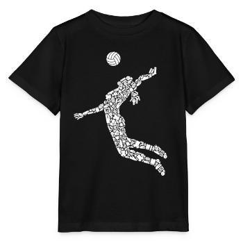 Volleyball Player Symbols Girls Women Volleyball - Stanley/Stella MINI CREATOR Kids’ T-Shirt - black - Front - Mikhail (115cm)