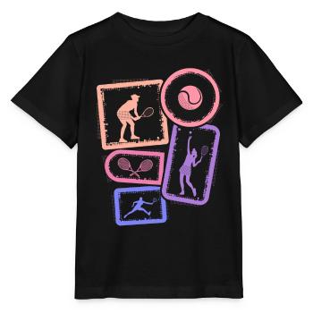 Tennis Spieler Damen Tennisspieler Mädchen - Stanley/Stella Kinder T-Shirt MINI CREATOR  - Schwarz - Vorne - Mikhail (115cm)