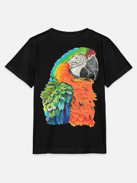 Papagei Ara macaw Paradiesvogel - Stanley/Stella Kinder T-Shirt MINI CREATOR - Schwarz