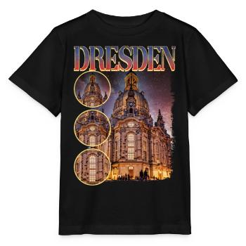 Dresden Germany City Skyline Home Love - Stanley/Stella MINI CREATOR Kids’ T-Shirt - black - Front - Mikhail (115cm)