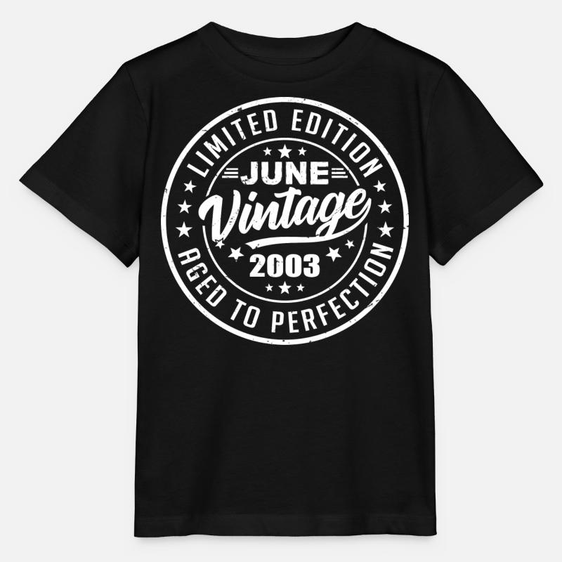 Juin 2003 Cadeau Anniversaire 2003 Juin 2003 Rétro - T-shirt bio MINI CREATOR Stanley/Stella Enfant - noir