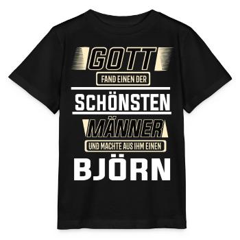 Bjorn the Most Beautiful Man Shaped by God Design - Stanley/Stella MINI CREATOR Kids’ T-Shirt - black - Front - Mikhail (115cm)