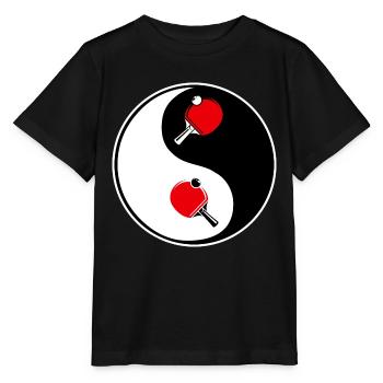ping pong, yin yang team - Stanley/Stella Kinder T-Shirt MINI CREATOR  - Schwarz - Vorne - Mikhail (115cm)