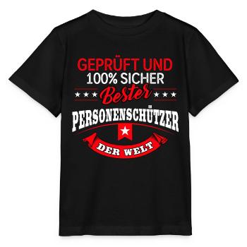 Personenschützer Bodyguard Leibwächter - Stanley/Stella Kinder T-Shirt MINI CREATOR  - Schwarz - Vorne - Mikhail (115cm)