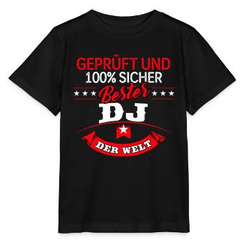 DJ Djaying DJs Diskjockey Discjockey - Stanley/Stella Kinder T-Shirt MINI CREATOR  - Schwarz - Vorne - Mikhail (115cm)