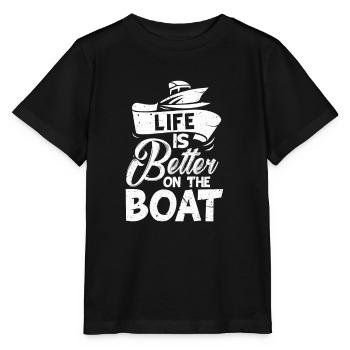 Boot Segelboot Kapitän Schiff Steuermann Geschenk - Stanley/Stella Kinder T-Shirt MINI CREATOR  - Schwarz - Vorne - Mikhail (115cm)