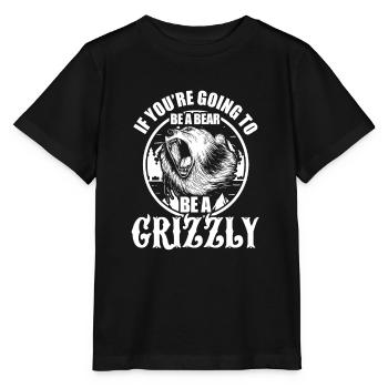 Grizzly Bear Brown Bear Bear Bear Gift - Stanley/Stella MINI CREATOR Kids’ T-Shirt - black - Front - Mikhail (115cm)