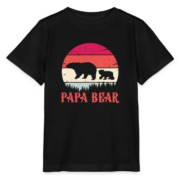 Papa Bear - Stanley/Stella Kinder T-Shirt MINI CREATOR  - Schwarz - Vorne - Mikhail (115cm)