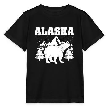 Bear Alaska Bear Bear Ice North Pole Gift - Stanley/Stella MINI CREATOR Kids’ T-Shirt - black - Front - Mikhail (115cm)