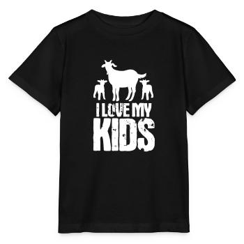 Chèvre chèvre chèvre chèvre cadeau paysan - T-shirt bio MINI CREATOR Stanley/Stella Enfant - noir - Devant - Mikhail (115cm)