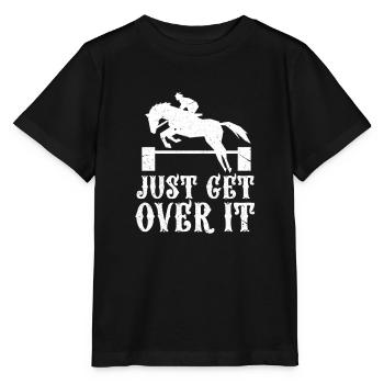 Cheval de cheval d'équitation, cavalier de saut d'obstacles - T-shirt bio MINI CREATOR Stanley/Stella Enfant - noir - Devant - Mikhail (115cm)