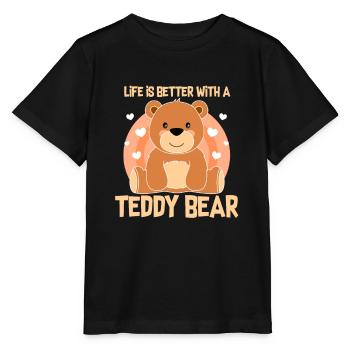 Ours en peluche en peluche cadeau ours cadeau - T-shirt bio MINI CREATOR Stanley/Stella Enfant - noir - Devant - Mikhail (115cm)