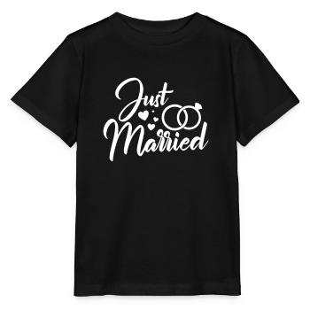 Just Married Wedding Marriage Marry Gift - Stanley/Stella MINI CREATOR Kids’ T-Shirt - black - Front - Mikhail (115cm)