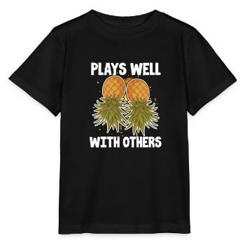 Ananas - Stanley/Stella Kinder T-Shirt MINI CREATOR  - Schwarz - Vorne - Mikhail (115cm)