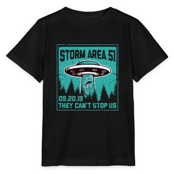 Zone mystérieuse 51 Cadeau mystérieux Alien Ufo Aliens - T-shirt bio MINI CREATOR Stanley/Stella Enfant - noir - Devant - Mikhail (115cm)