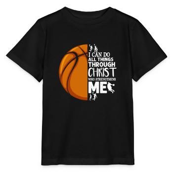 Basketball Basketballer Basket Jesus Christus - Stanley/Stella Kinder T-Shirt MINI CREATOR  - Schwarz - Vorne - Mikhail (115cm)