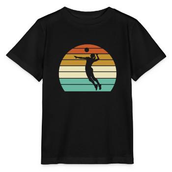 Volleyball rétro - T-shirt bio MINI CREATOR Stanley/Stella Enfant - noir - Devant - Mikhail (115cm)