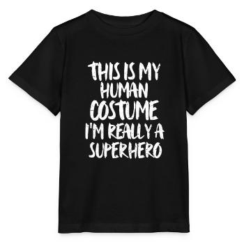 Halloween Superhero Superhero Costume Gift - Stanley/Stella MINI CREATOR Kids’ T-Shirt - black - Front - Mikhail (115cm)