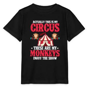 Cirque singes - T-shirt bio MINI CREATOR Stanley/Stella Enfant - noir - Devant - Mikhail (115cm)