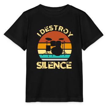 Drummer Drummer Drummer Retro Gift - Stanley/Stella MINI CREATOR Kids’ T-Shirt - black - Front - Mikhail (115cm)