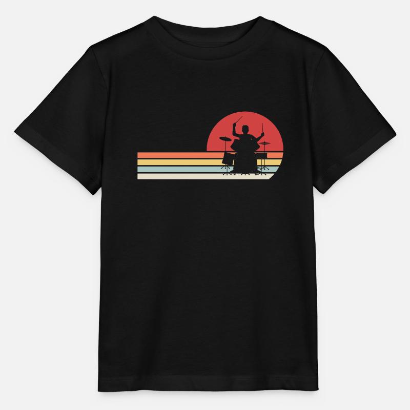 Drummer Retro - Stanley/Stella Kinder T-Shirt MINI CREATOR  - Schwarz