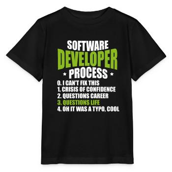 software developer - Stanley/Stella MINI CREATOR Kids’ T-Shirt - black - Front - Mikhail (115cm)