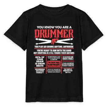 Drummer - Stanley/Stella Kinder T-Shirt MINI CREATOR  - Schwarz - Vorne - Mikhail (115cm)