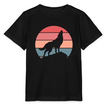 Wolf Wolfpack Wölfe Natur Retro Wildnis Geschenk - Stanley/Stella Kinder T-Shirt MINI CREATOR  - Schwarz - Vorne - Mikhail (115cm)