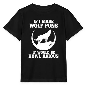 Loup hurlement loup-garou loup-garou cadeau sauvage - T-shirt bio MINI CREATOR Stanley/Stella Enfant - noir - Devant - Mikhail (115cm)