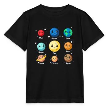 Astronaute planète univers galaxie de l'espace - T-shirt bio MINI CREATOR Stanley/Stella Enfant - noir - Devant - Mikhail (115cm)