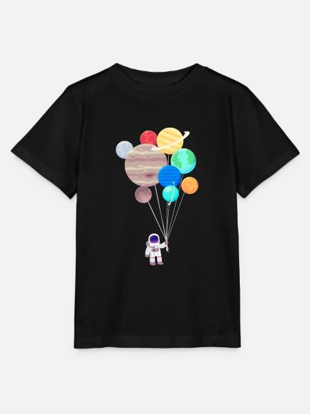 Astronaut Planeten - Stanley/Stella Kinder T-Shirt MINI CREATOR - Schwarz