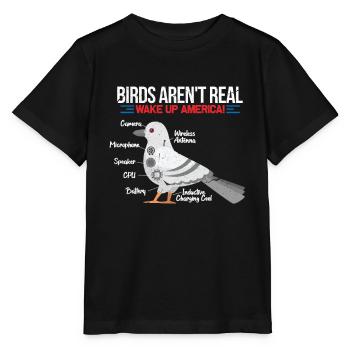 Birds Aren't Real - Stanley/Stella Kinder T-Shirt MINI CREATOR  - Schwarz - Vorne - Mikhail (115cm)