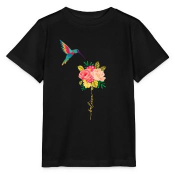 Hummingbird bird hummingbirds flying hummingbird birds - Stanley/Stella MINI CREATOR Kids’ T-Shirt - black - Front - Mikhail (115cm)