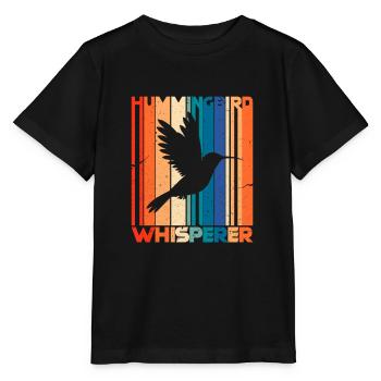 Hummingbird Bird Hummingbird Flies Hummingbird Birds - Stanley/Stella MINI CREATOR Kids’ T-Shirt - black - Front - Mikhail (115cm)