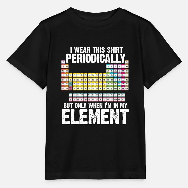 Tableau périodique des éléments de chimie nerd science - T-shirt bio MINI CREATOR Stanley/Stella Enfant - noir