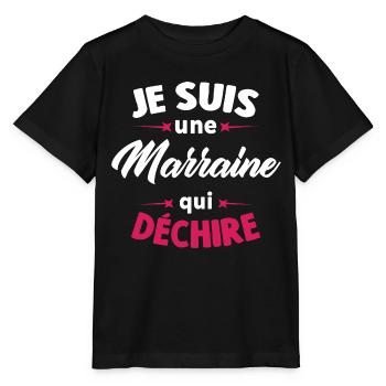 Je suis une Marraine qui déchire - T-shirt bio MINI CREATOR Stanley/Stella Enfant - noir - Devant - Mikhail (115cm)