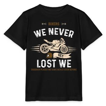 Bikers We Never Get Lost We Disc... - Stanley/Stella Kinder T-Shirt MINI CREATOR  - Schwarz - Vorne - Mikhail (115cm)